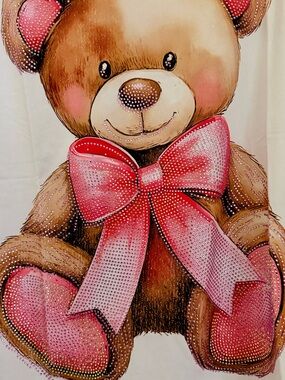Short Sleeve Women’s Tee with Pink Bow Teddy Graphic